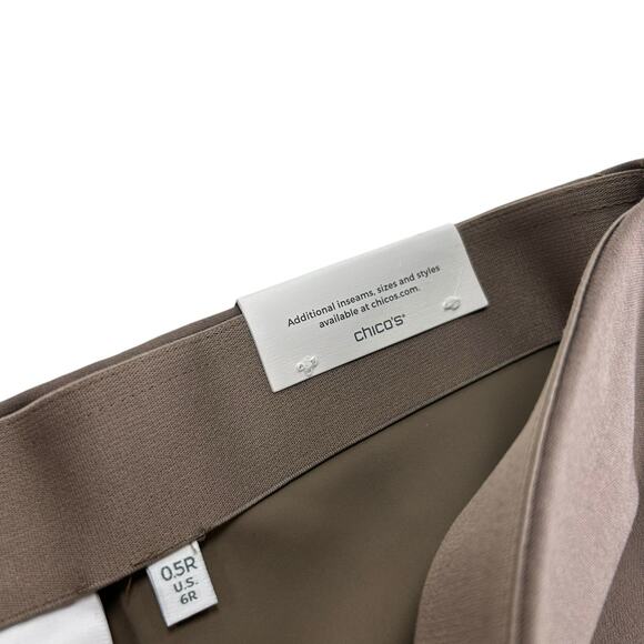 NWT Chico’s So Slimming Urban Taupe Juliet Side Vent Slim Leg Pants 6 Regular - Picture 3 of 7